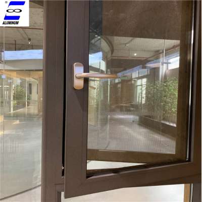 Hot sale aluminum double glazed windows with mosquito net design